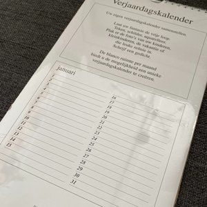 German Perpetual Birthday Calendar Make your own